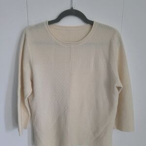 Elegant Women's Cream Knit Sweater